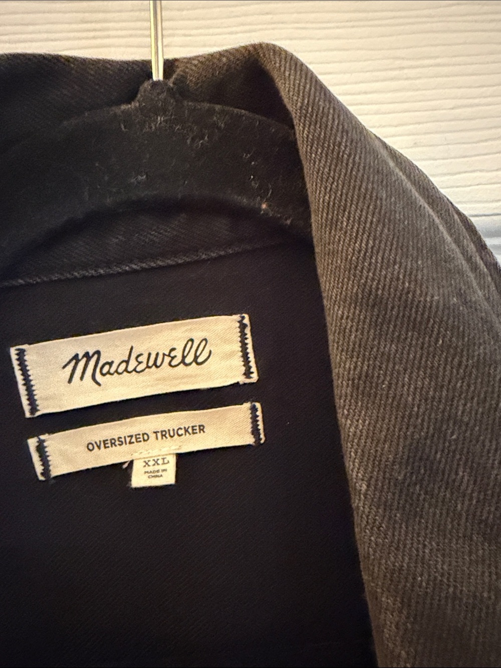 Madewell Washed Black Oversized Trucker Jacket - Picture 3 of 5